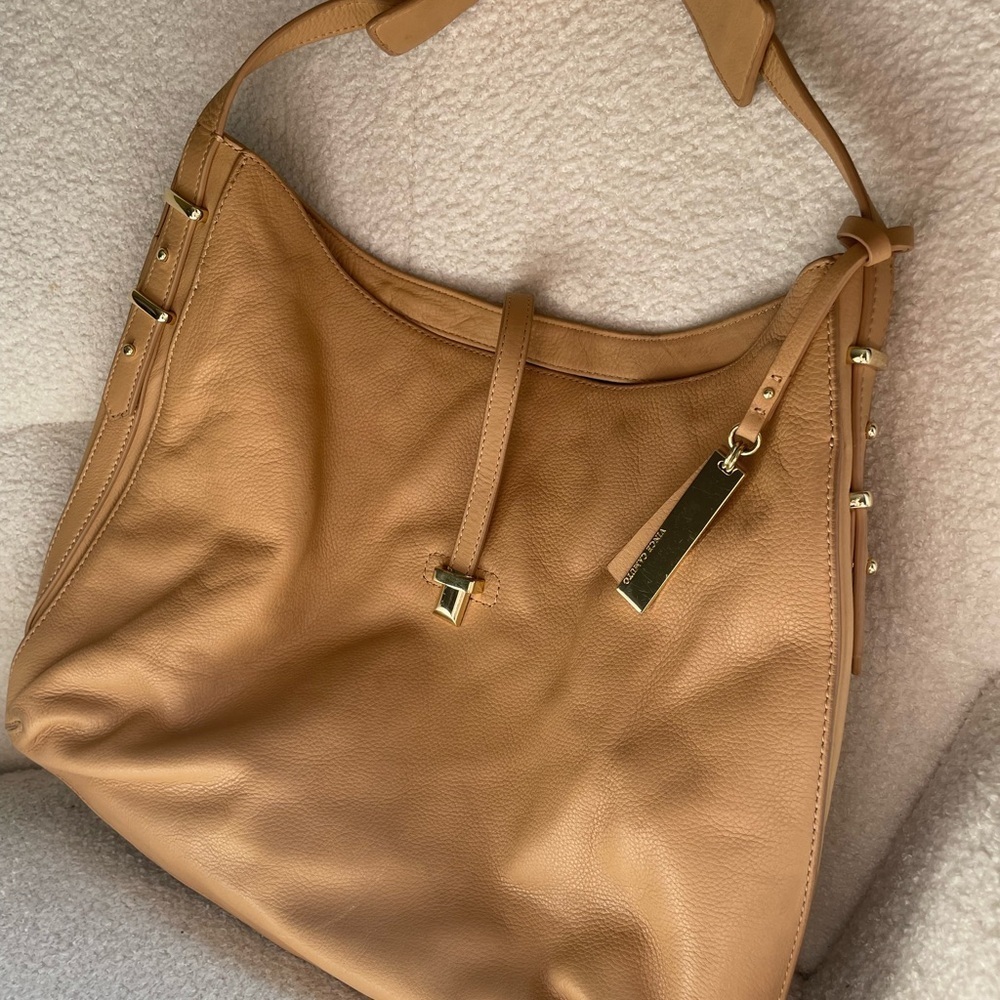 Vince Camuto Tan Leather Shoulder Bag